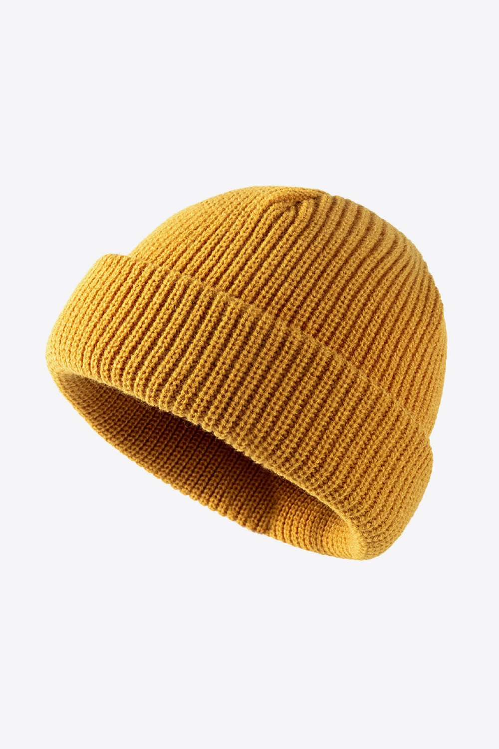 Calling For Winter Rib-Knit Beanie - Mustard / One Size - hats
