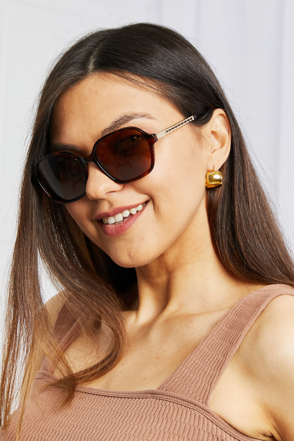 Awesome TAC Polarization Lens Full Rim Sunglasses - Brown / One Size - Sun Glasses