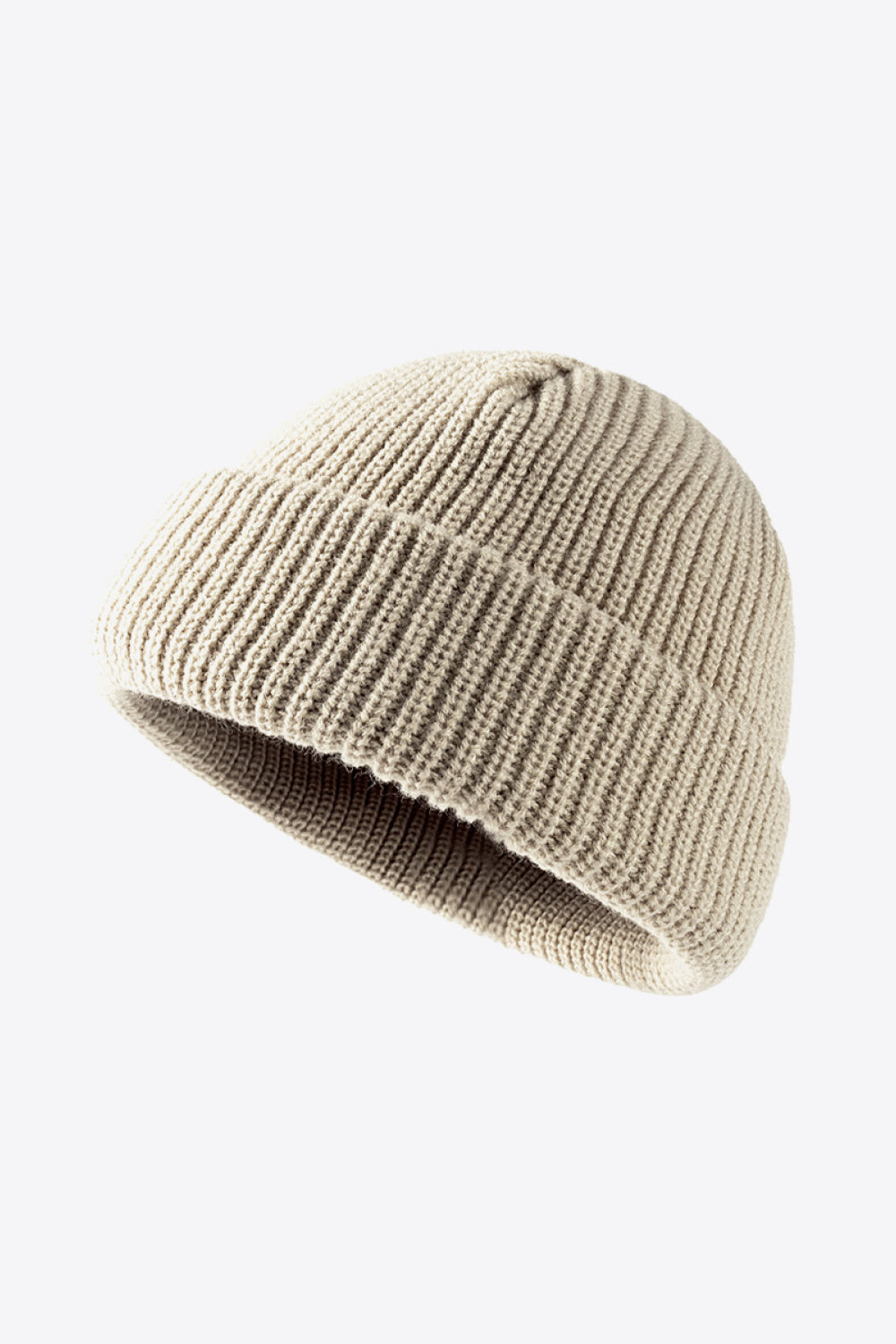Calling For Winter Rib-Knit Beanie - Beige / One Size - hats