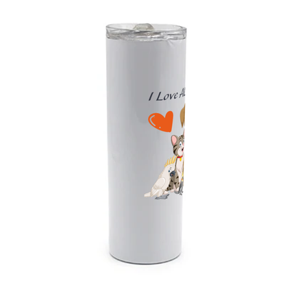 Fun "Love ALL My Pets" 20oz SS Travel Mug