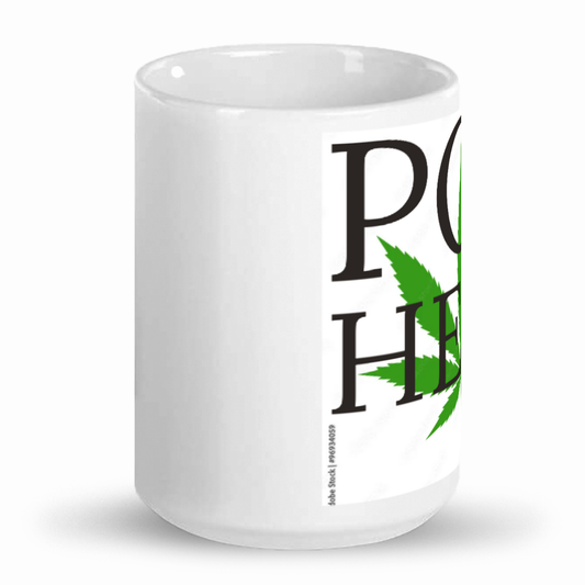'Pot Head' 15oz Fun White Gift Mug