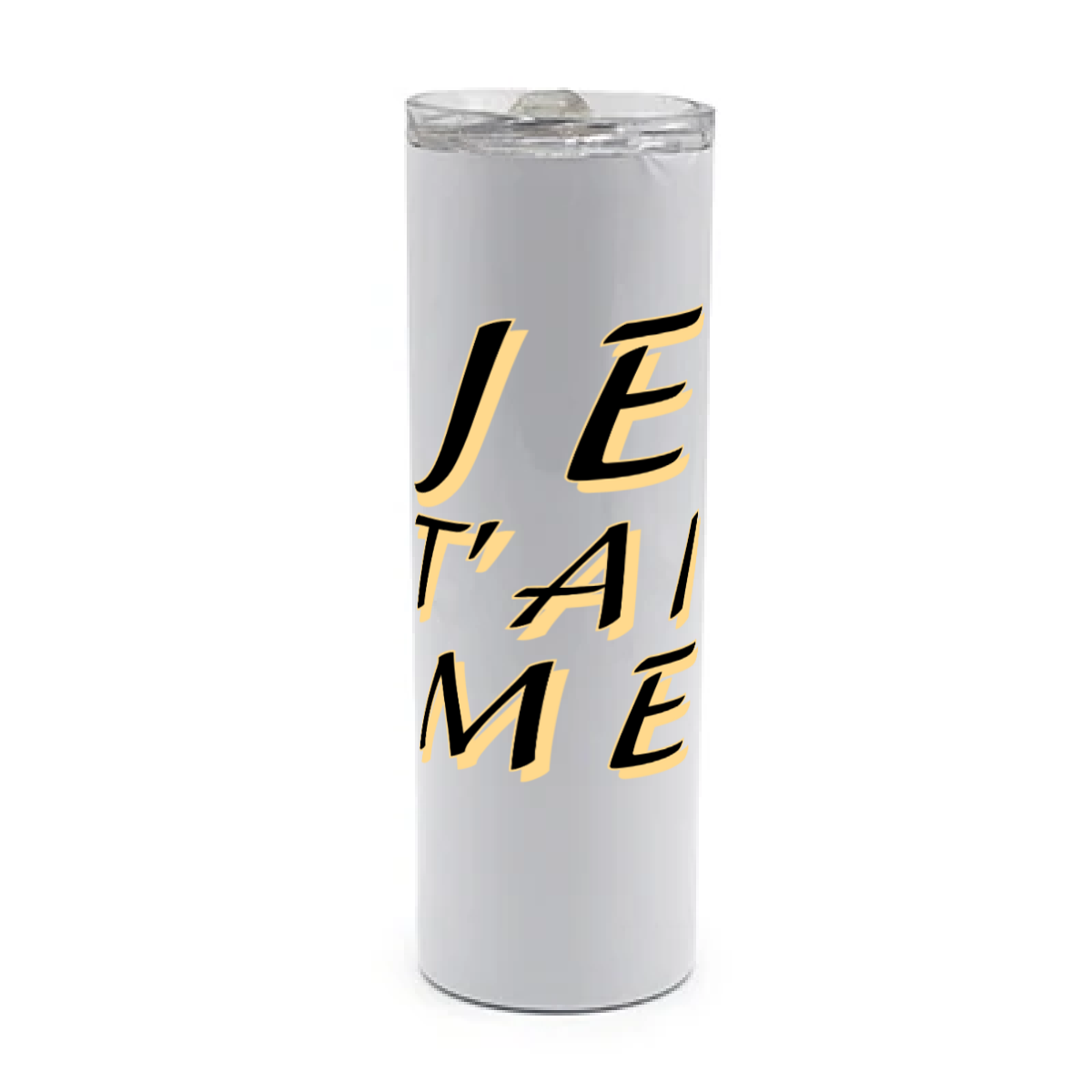 Je T'aime, White 20oz Travel Mug