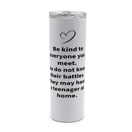 Funny Be Kind to Everyone, White 20oz Travel Mug