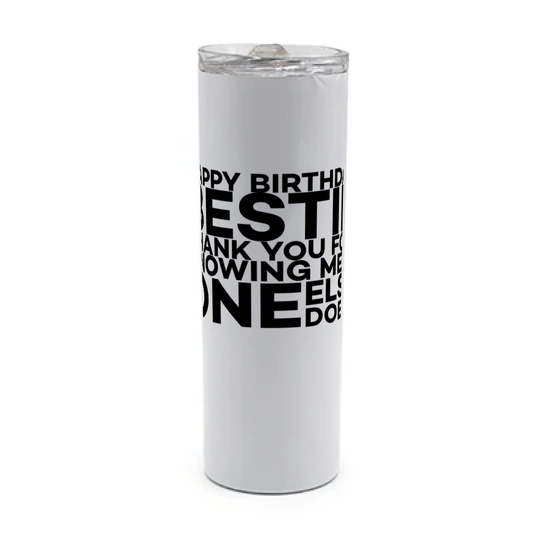 Cute Happy Birthday Bestie, White 20oz SS Travel Mug