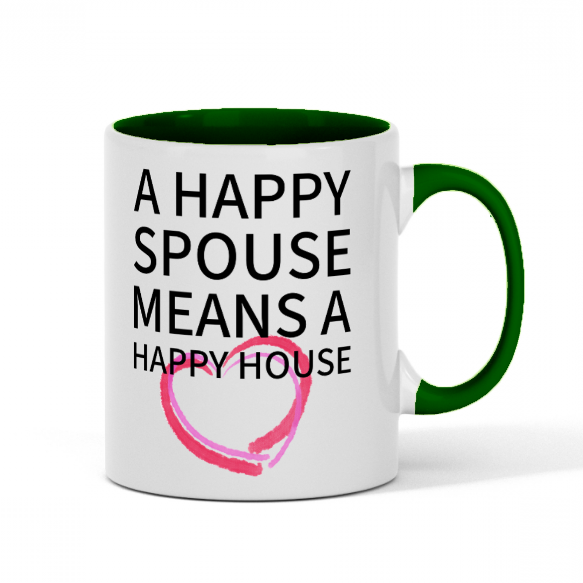'Happy Spouse' Cute 11oz Fun 2-Tone Color Gift Mug