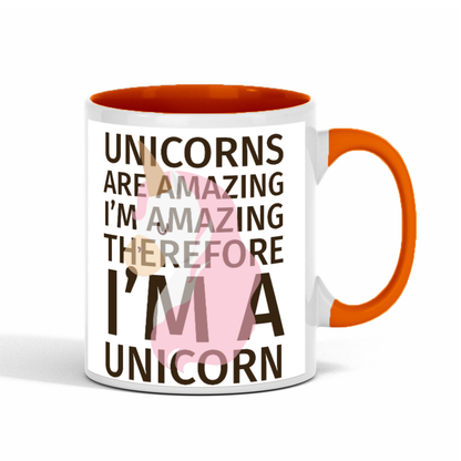 Funny Unicorn, Two-Tone 11oz Mug