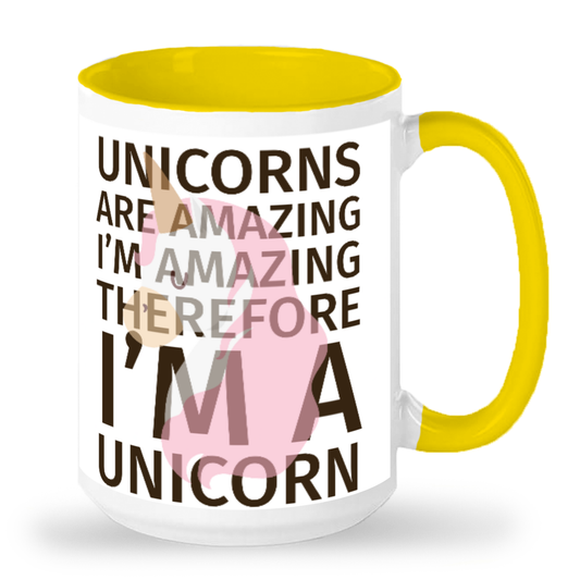 Funny Unicorn, Two-Tone 15oz Mug