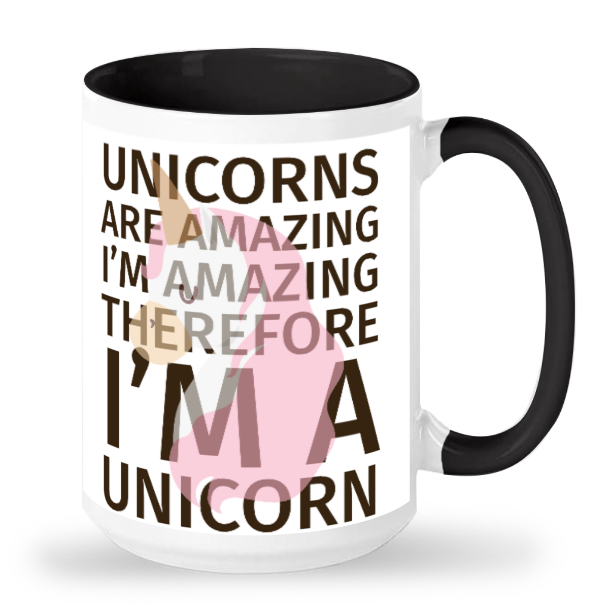 Funny Unicorn, Two-Tone 15oz Mug