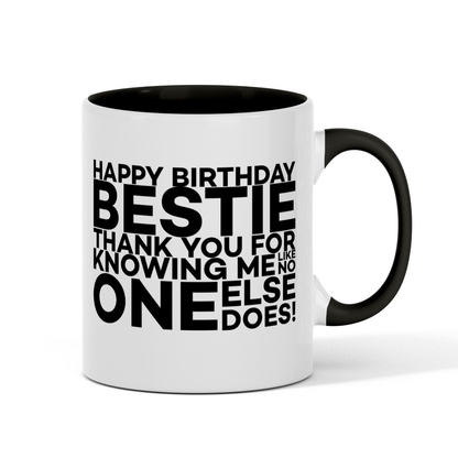 Cute Happy Birthday Bestie, Two-Tone 11oz Mug