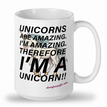 Fun "Unicorns" 15oz White Mug